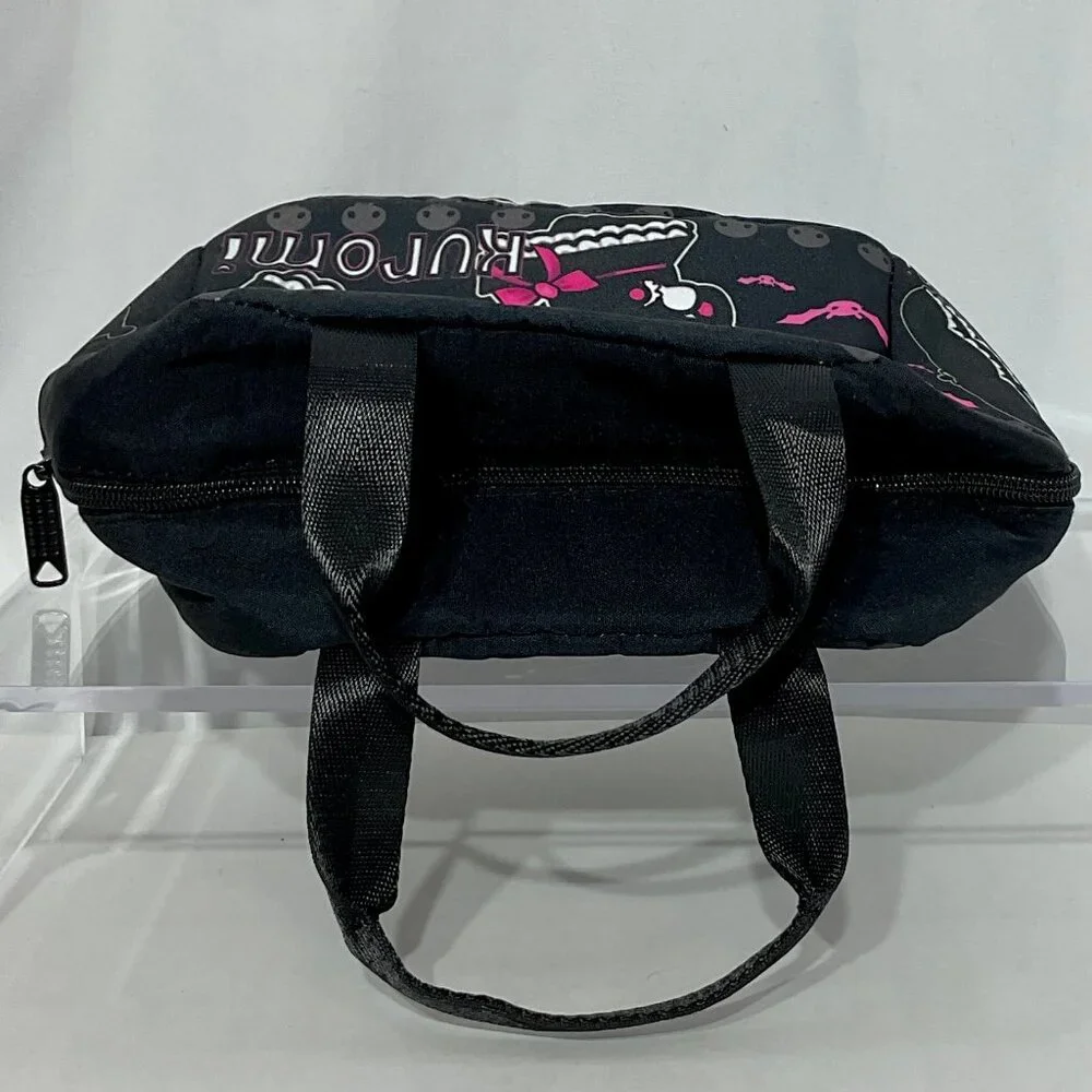 NWOT Kuromi Black Lunch Bag Zipper with Handles Hello Kitty Sanrio